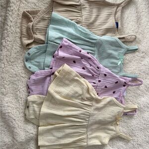 Set of Baby Rompers in Pastel Colors